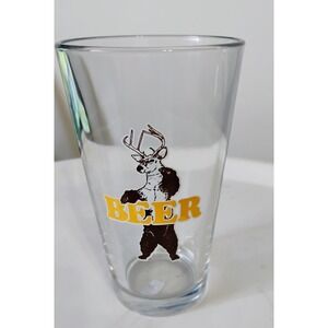 Pour Folk Deer Bear Beer Pint Glass Mancave Barware Pub Bar Drinking